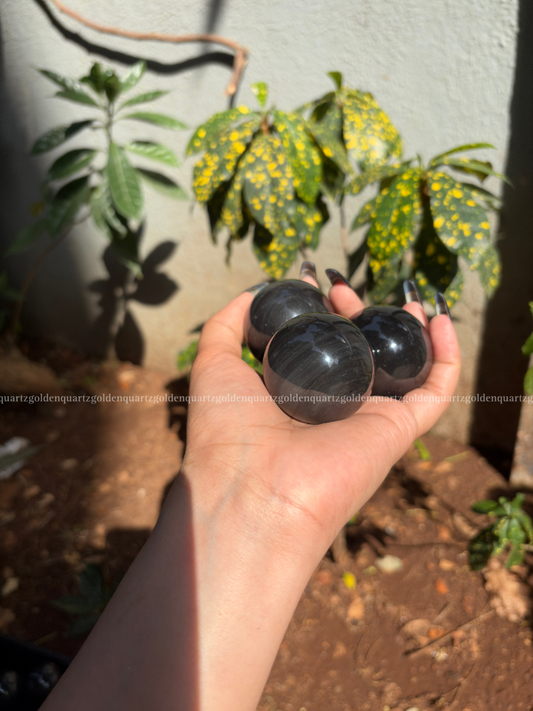 Black Rainbow Obsidian Sphere/ Ball