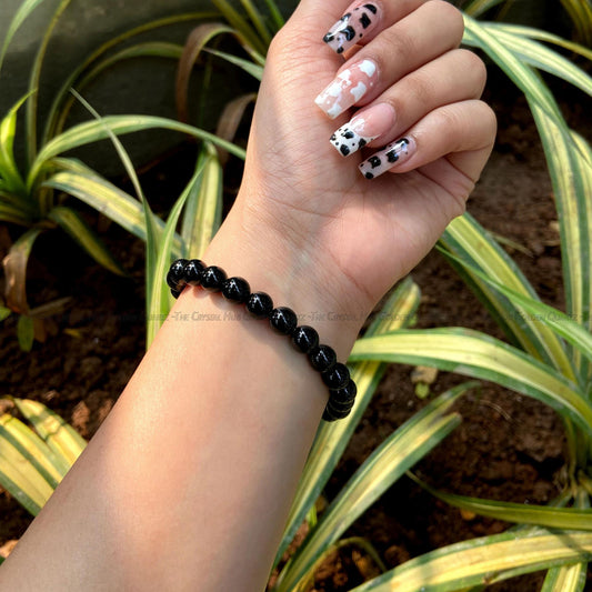 Black Tourmaline Bracelet For Protection - Golden Quartz 