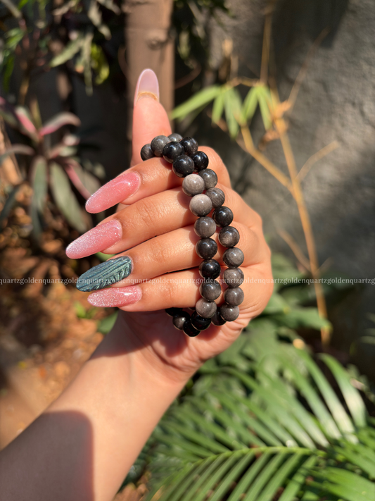 7 CHAKRA LAVA EVIL EYE HAMZA BRACELET - Golden Quartz 