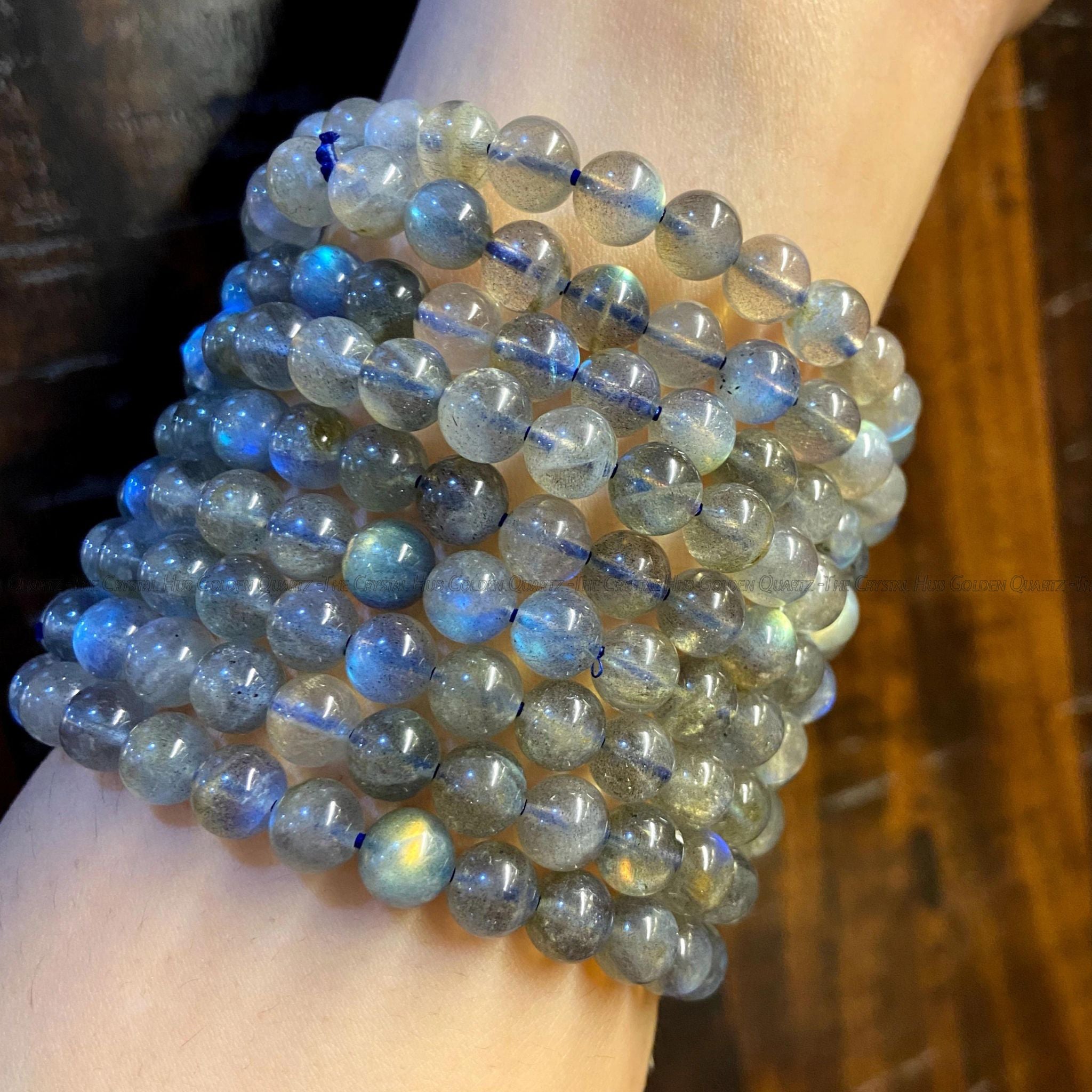 GEM LABRADORITE BRACELET FOR HOPE & TRANSFORMATION - Golden Quartz 