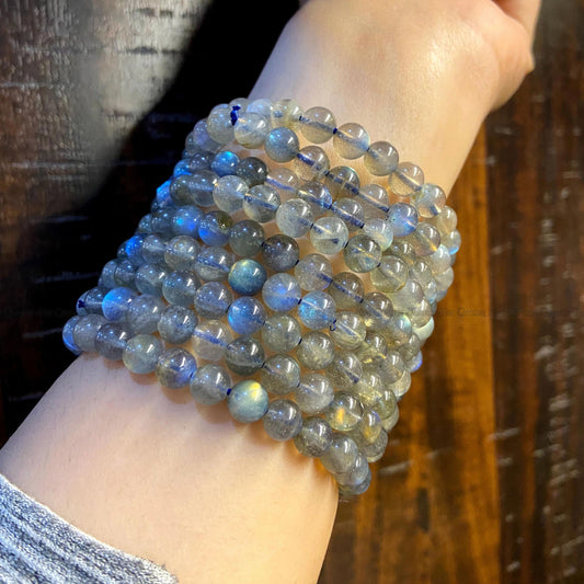 GEM LABRADORITE BRACELET FOR HOPE & TRANSFORMATION - Golden Quartz 