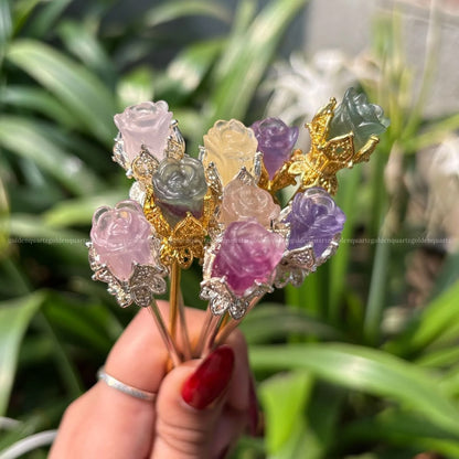 Multi Fluorite Bun Sticks – A Bloom of Natural Colours