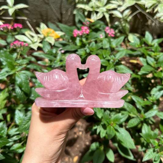 ROSE QUARTZ SWAN - Golden Quartz 