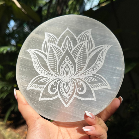 SELENITE PLATE - Golden Quartz 