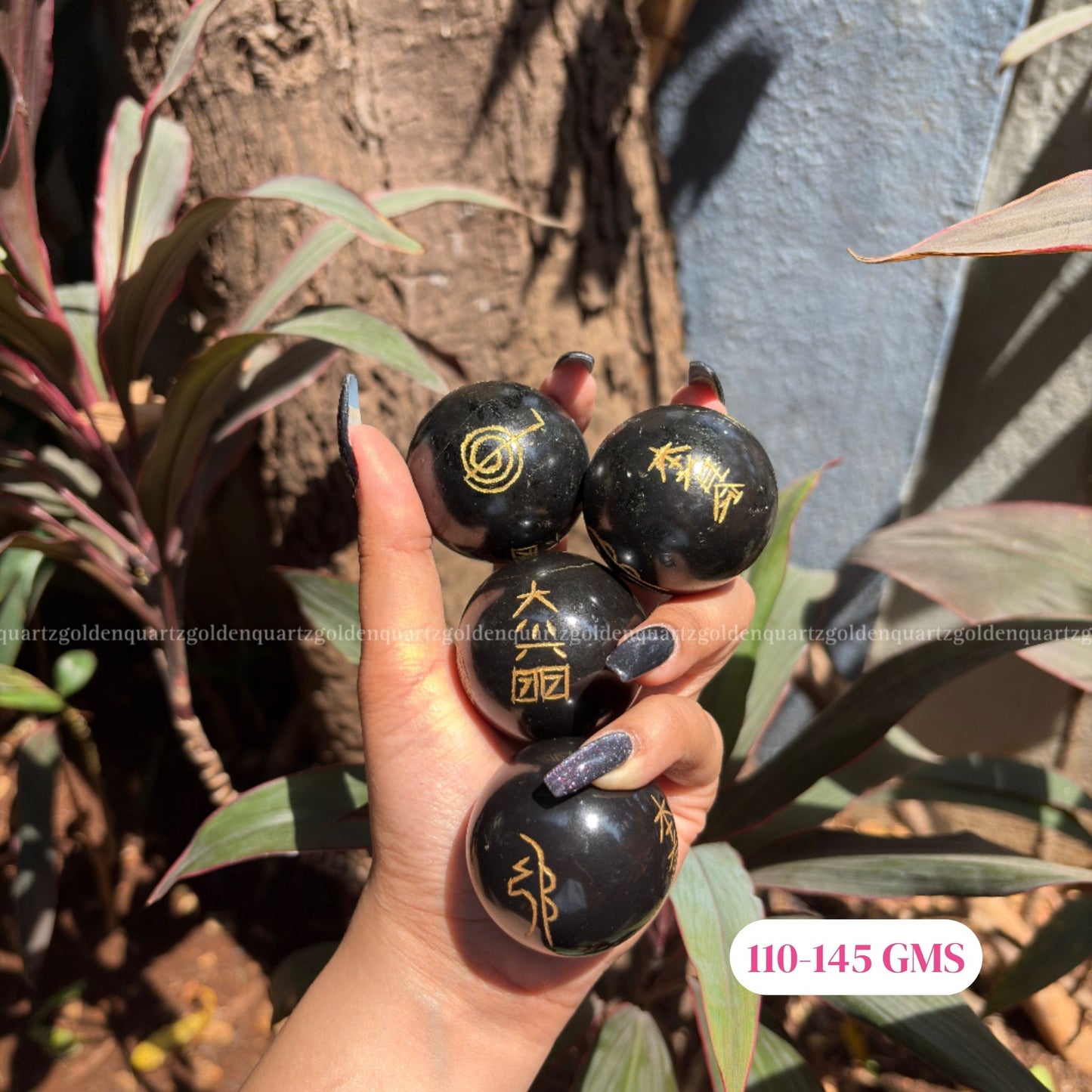 Black Tourmaline Reiki Symbol Sphere